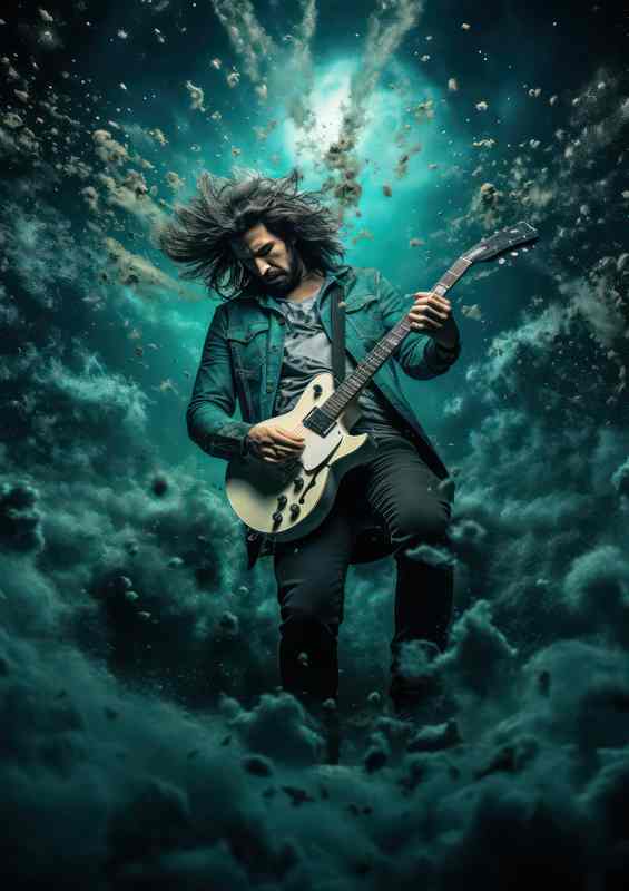 The guitar player is up in the air | Poster