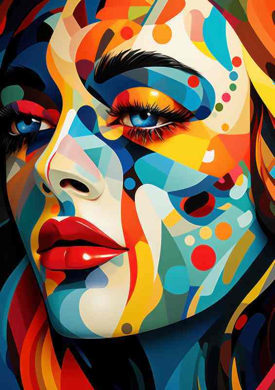 The Spectrum of Emotion Colorful Abstract Faces | Canvas
