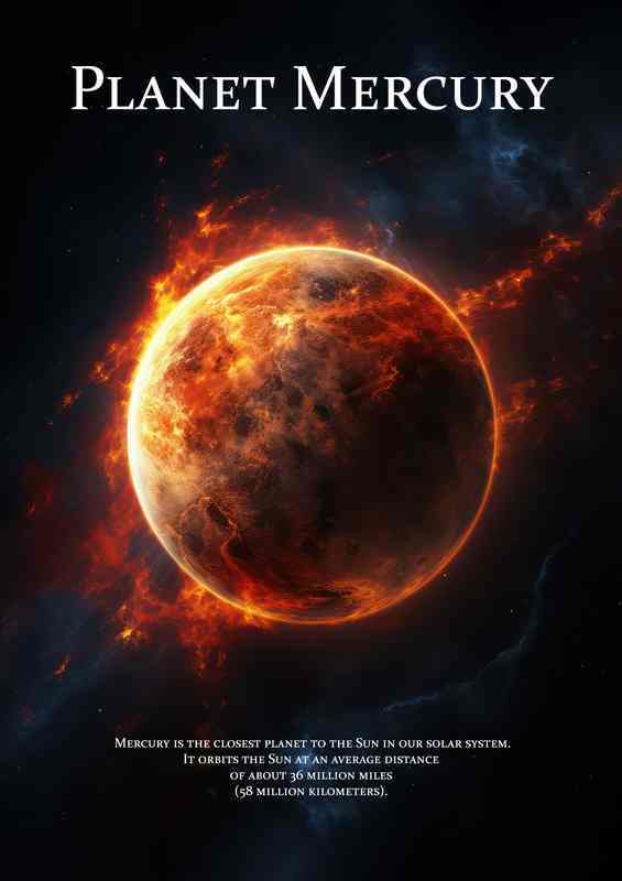 Planet Mercury version two Space Art | Poster