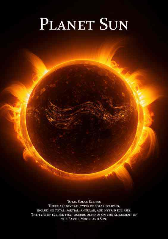 Planet Sun Eclipses Space Art | Canvas