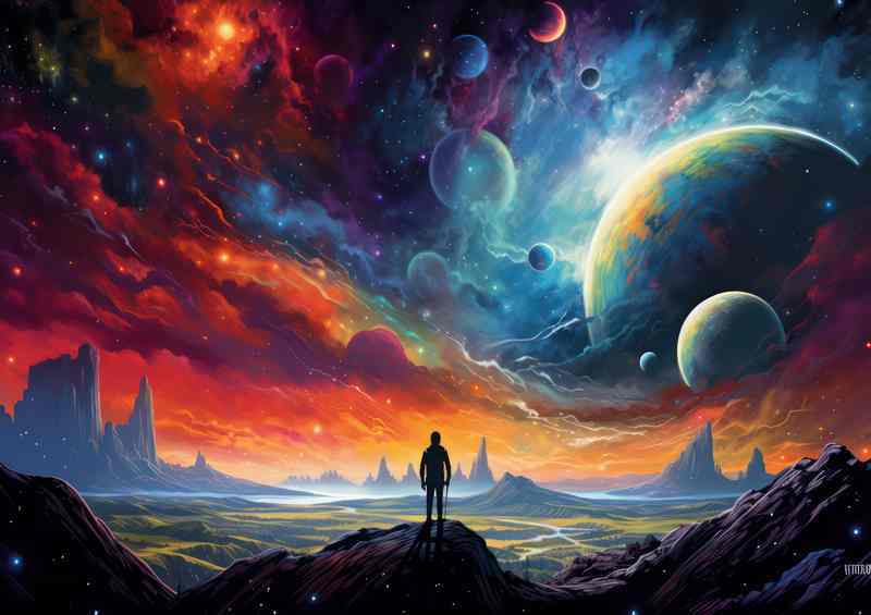 Beyond Earth Planets with Gigantic Rock Barriers | Metal Poster