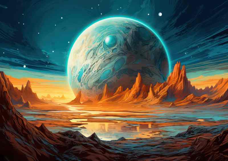 Alien Landscapes Beauty of Planets Surrounded | Poster