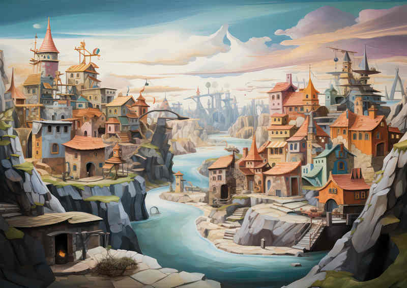 A Fairytale City In the fantasy landscape | Poster