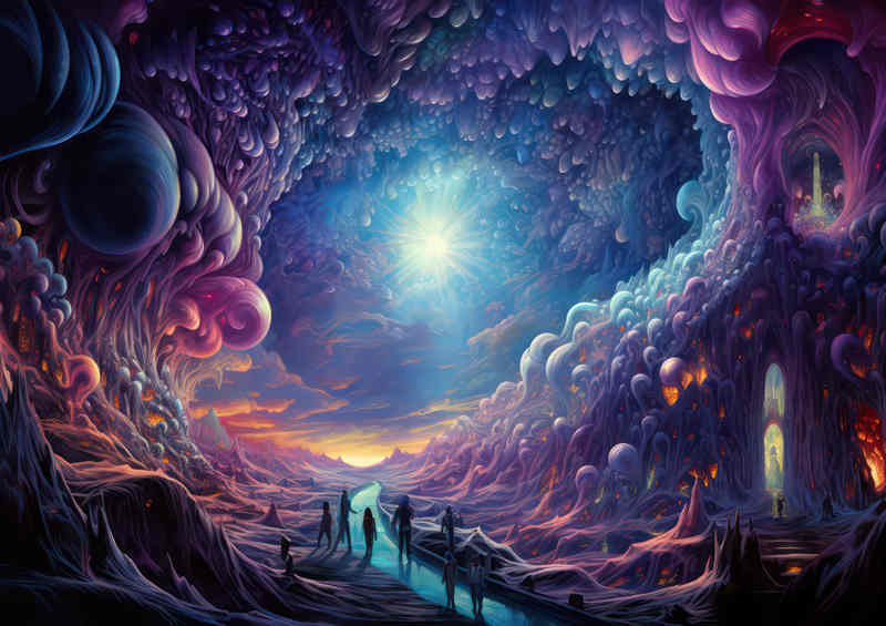 Artful Enchanted World With people walking around on the path | Canvas