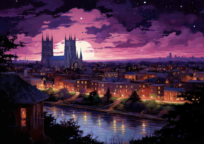 Purple Sky York Metal Poster