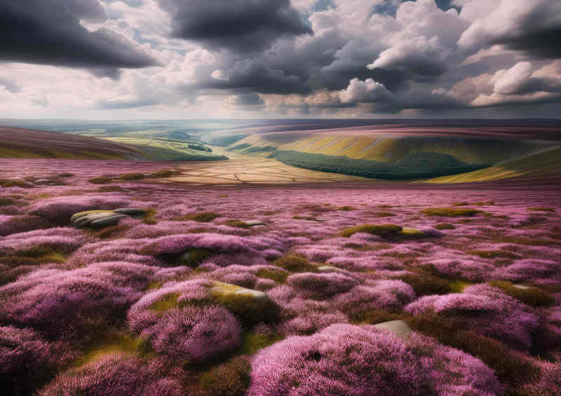 Heather in the moorland in the summers sun | Poster