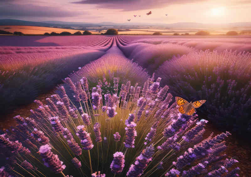 Lavenders breeze in a british field filled with purples | Poster