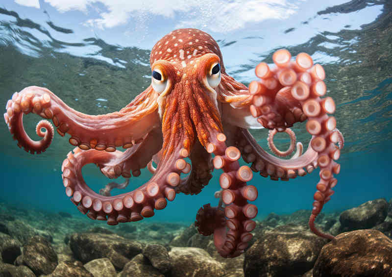 octopus swimming in the ocean sea | Di-Bond