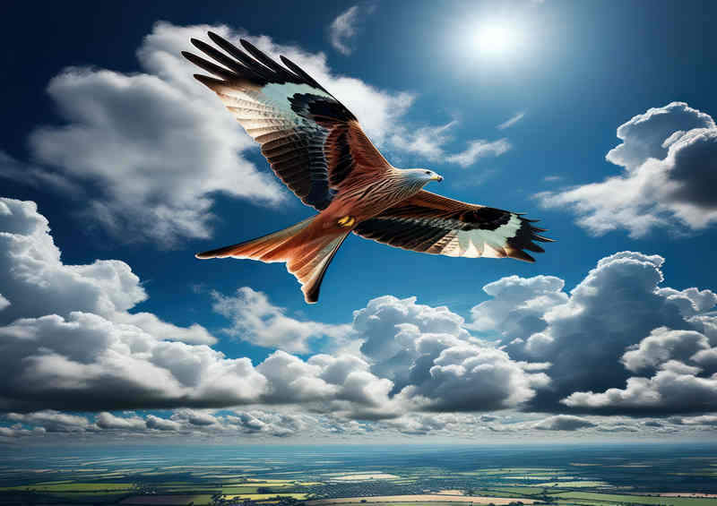 Red Kites Sky Dance Metal Poster