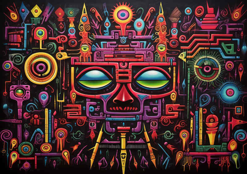 Face in shapes colourful and bright | Canvas
