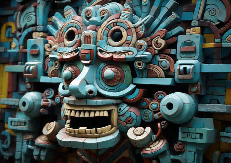 Mayan gods face is depicted in ceramic art | Di-Bond