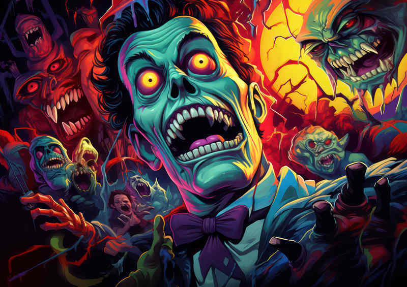 Zombie Horror Movie A thousand Faces | Metal Poster
