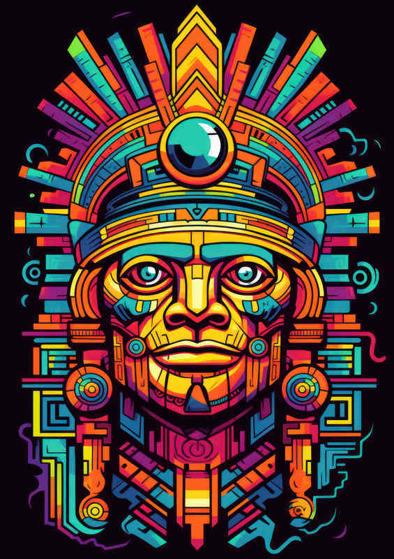 Aztec head in a abstract style | Canvas