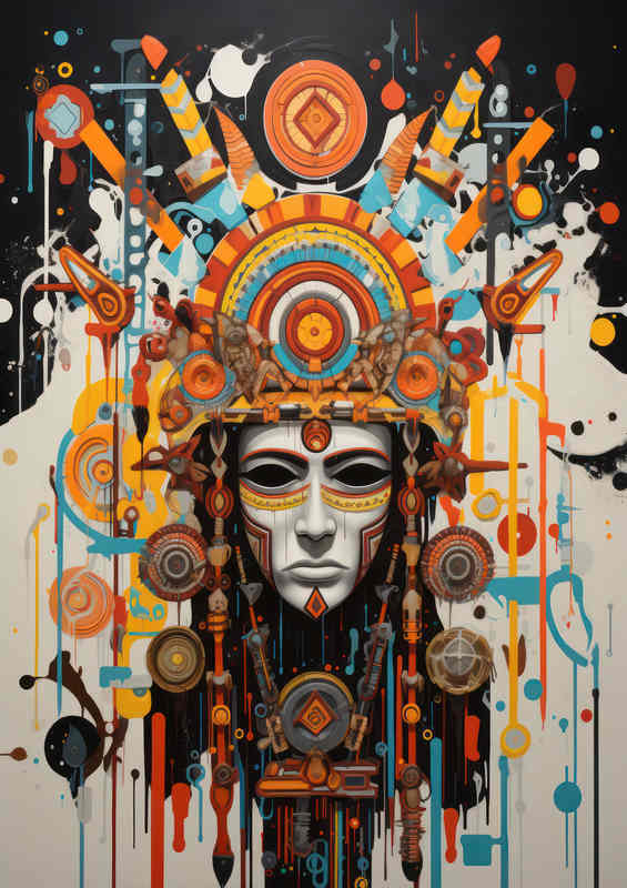 Indian painting style abstract art | Canvas