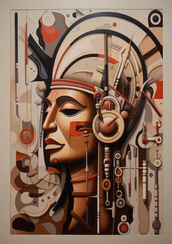 Indian style painted man with cool features on his face | Canvas