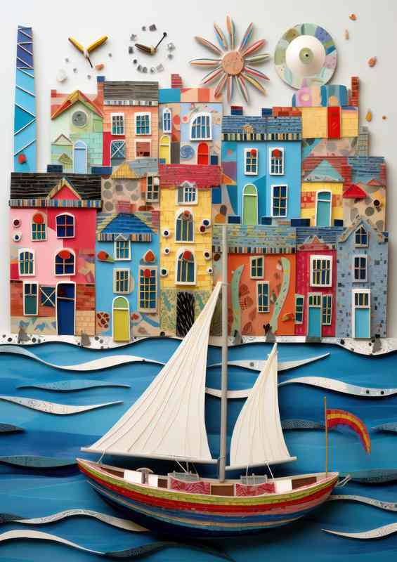 Aqua Adventure Capturing the Essence of Boats Sailing | Metal Poster