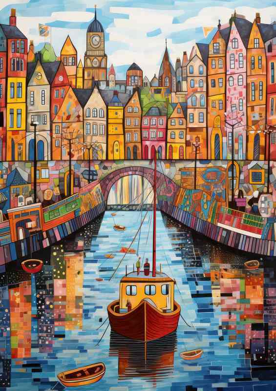 Small boat on the river | Canvas