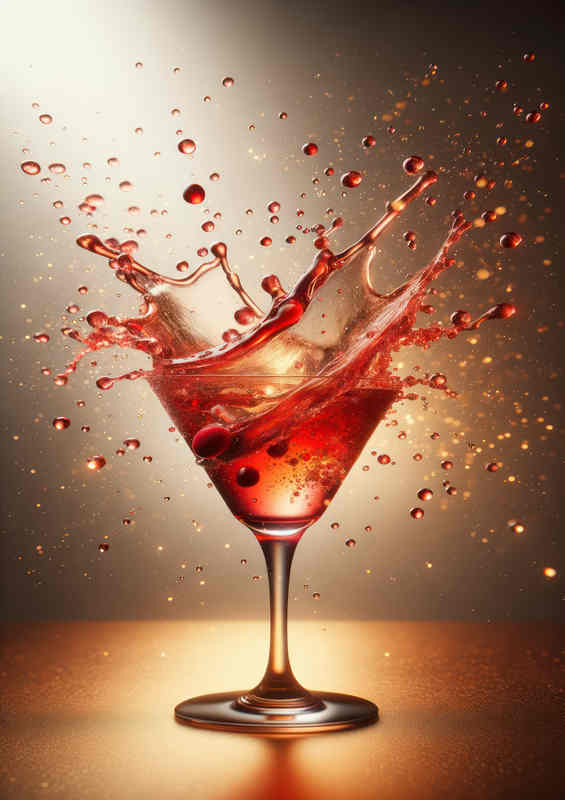 Cocktail Splash | Red & Gold Glass