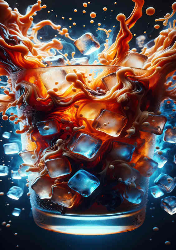 Cold Brew Concentration Amber Depths and Icy Intrigue | Poster