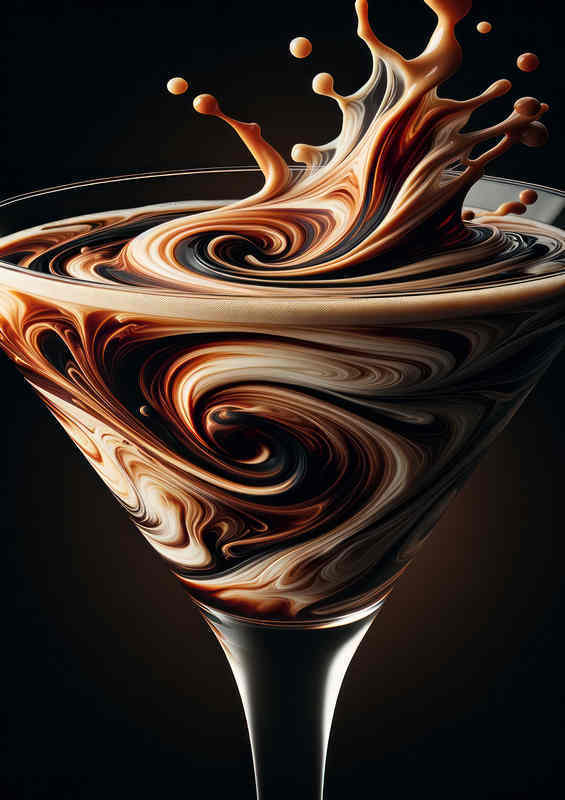 Espresso Martini Intensity Coffee Swirls in Detail | Poster