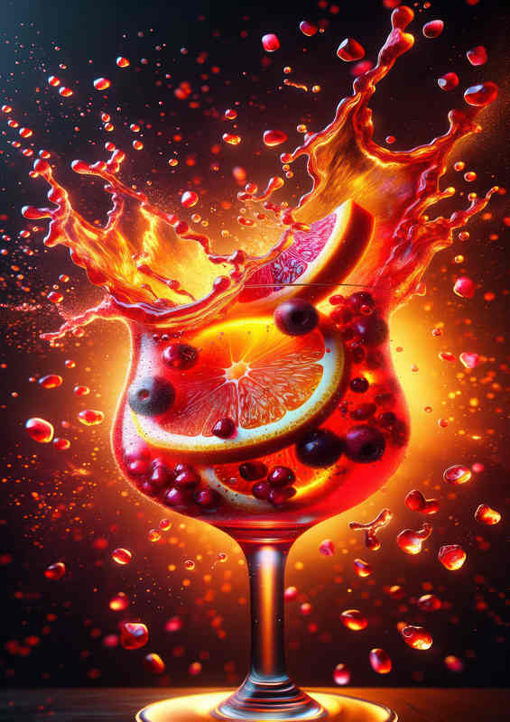 Fiery Tequila Sunrise Citrus Meets Pomegranate Burst | Canvas