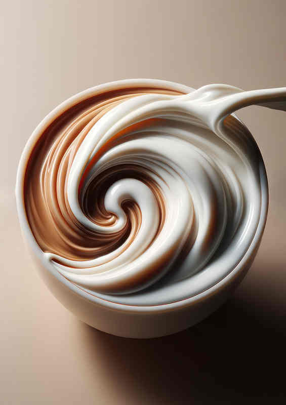 Flat White Flow Silky Milk Meets Coffee Close up | Poster