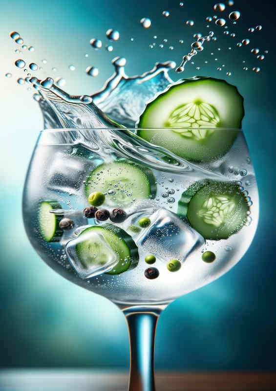 Gin and Tonic Brilliance Cucumber Coolness Illuminated | Canvas