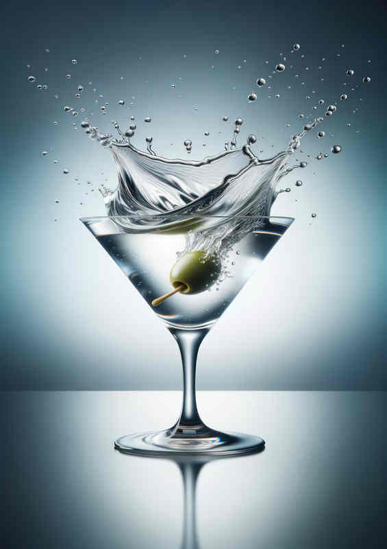 Martini Masterpiece Olives Dynamic Splash Captured | Poster