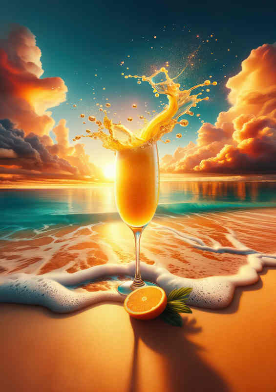 Mimosa Magic Champagne Fusion at Beach Sunrise | Canvas