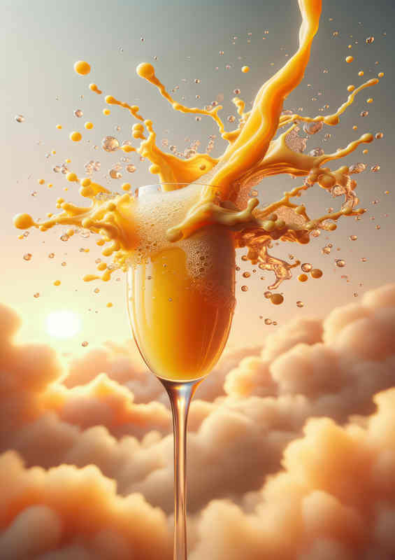 Mimosa Morning Champagnes Bubbly Interaction with Juice | Poster
