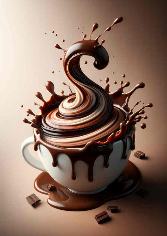 Mocha Magic Chocolate Drizzle and Coffee Fusion | Poster