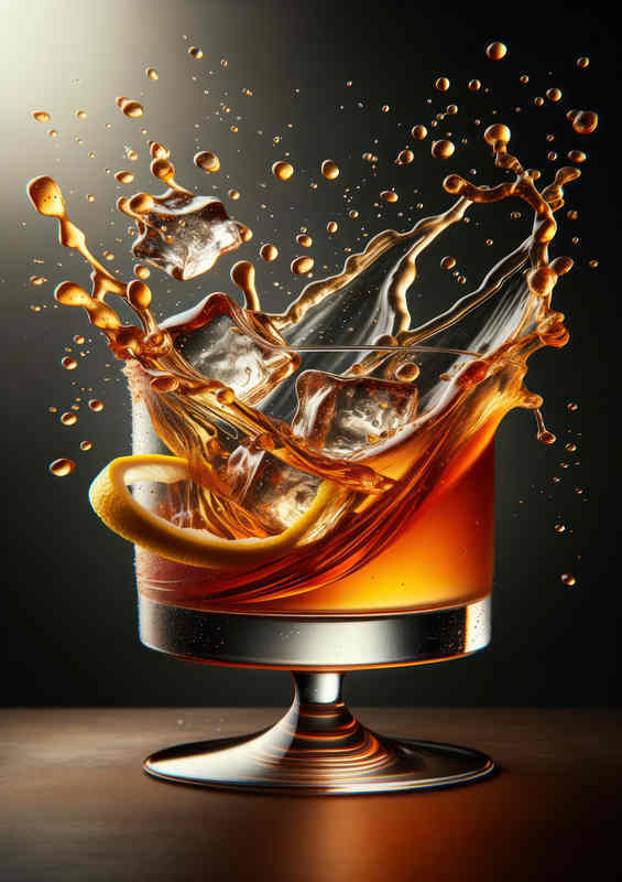Whiskey Sour Elegance Dynamic Splash Captures Essenc | Canvas