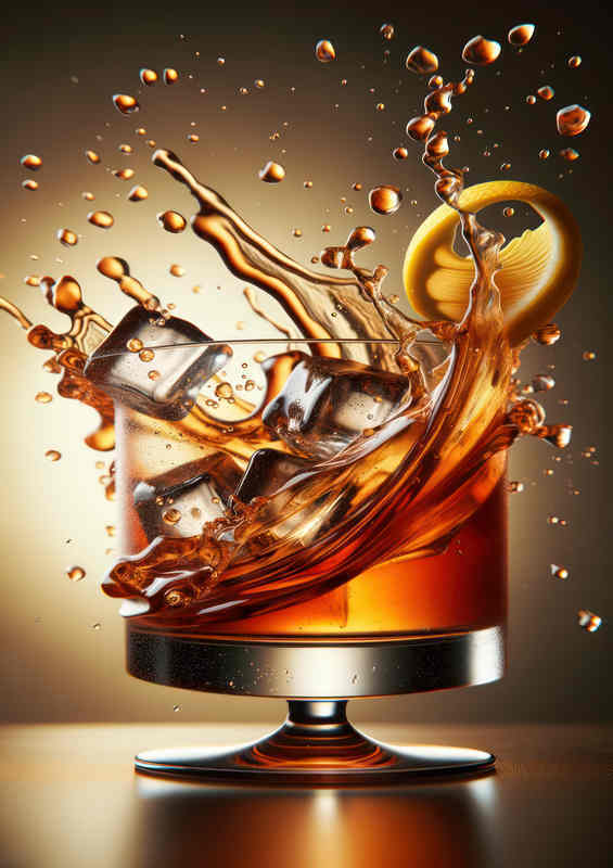 Splash of Amber Whiskey Sour Glass