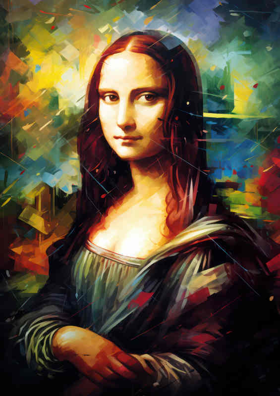 Abstract art style mona liza | Di-Bond