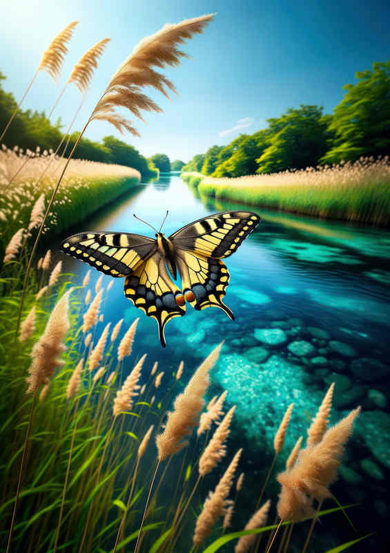 Swallowtails Dance at Riverside Poster