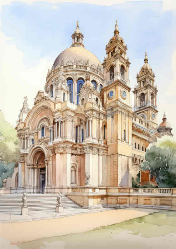 Saint pauls chruch in kent in a nice watercolour tone | Poster
