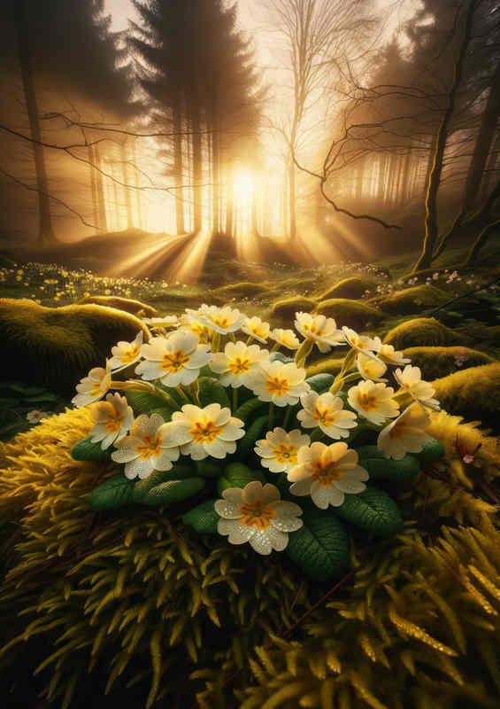 Primroses Dewy Serenade Poster