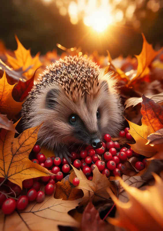 Hedgehog's Leaf Rummage Poster