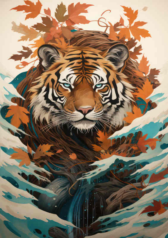 Tiger Roots & Branches Metal Poster