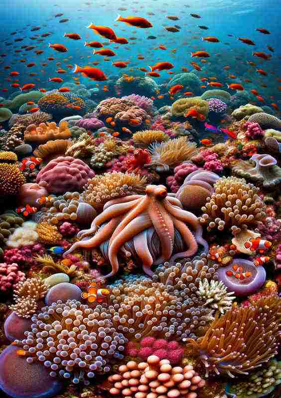 British Coral Reef | Diverse Marine Life | Poster