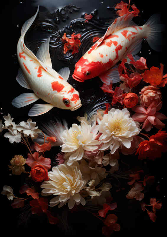 Koi Carp japanese fish swimming | Poster
