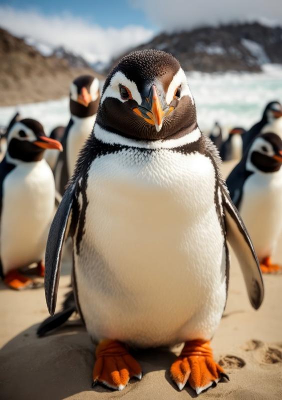 Penguin Saying Hi On The Beach | Poster