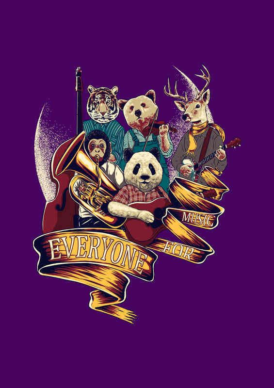 Animal Band Music Purple | Metal Poster