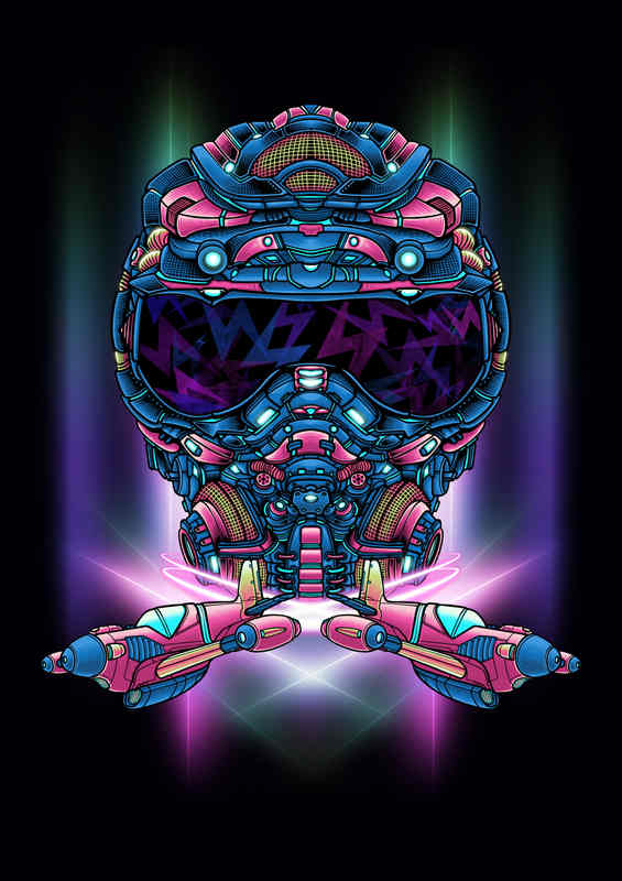 Breathing Space neon style helmet | Poster
