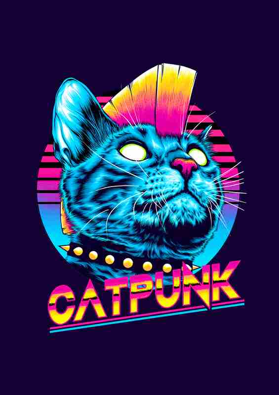 Cat Punk Purple | Canvas