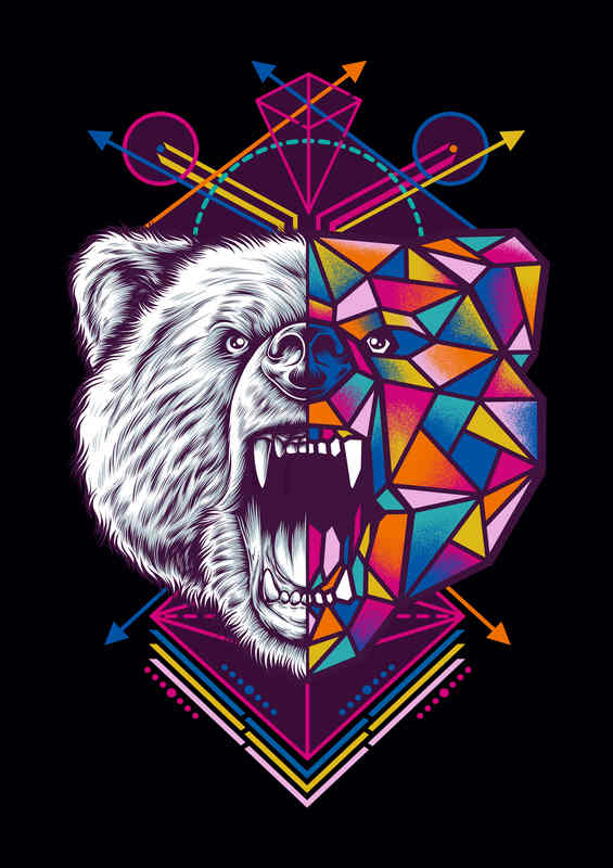 Geometric Bear | Canvas