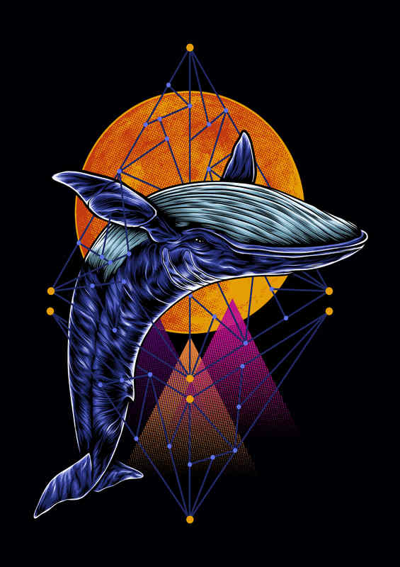 Geometric Sperm Whale | Canvas