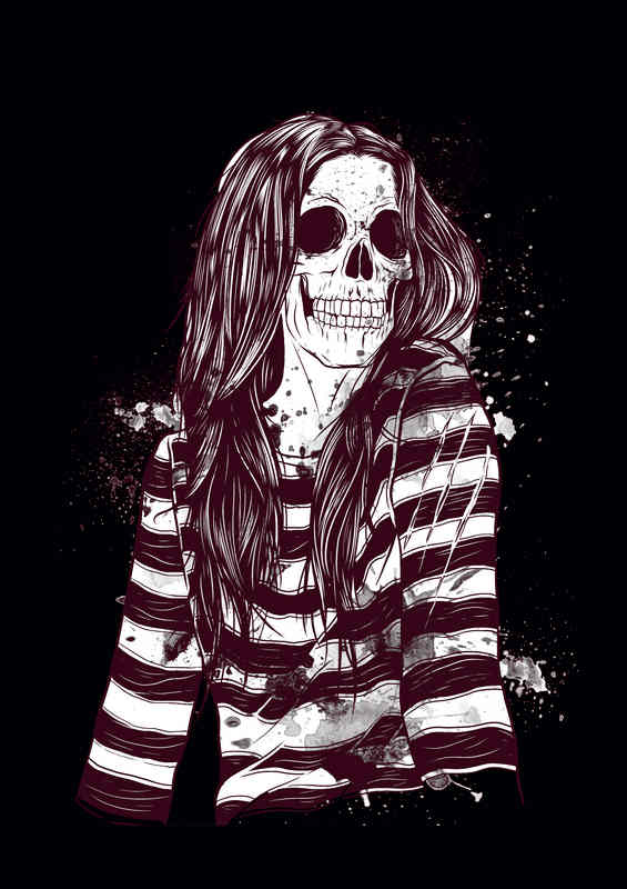 Hippy Chick Skull | Di-Bond