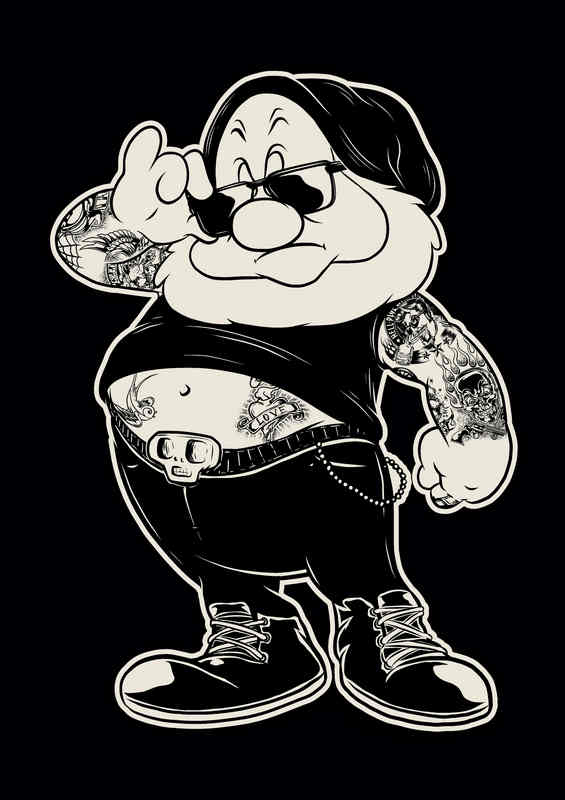 Hipster Tattoo Smurf | Di-Bond