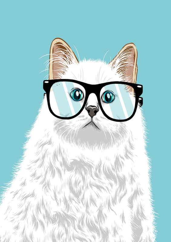 Intelligent Cat Light BLUE | Canvas
